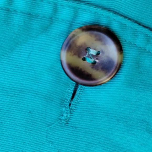 Julia Michaels Teal Vintage Cotton Twill 4 Button Coat - Picture 6 of 16